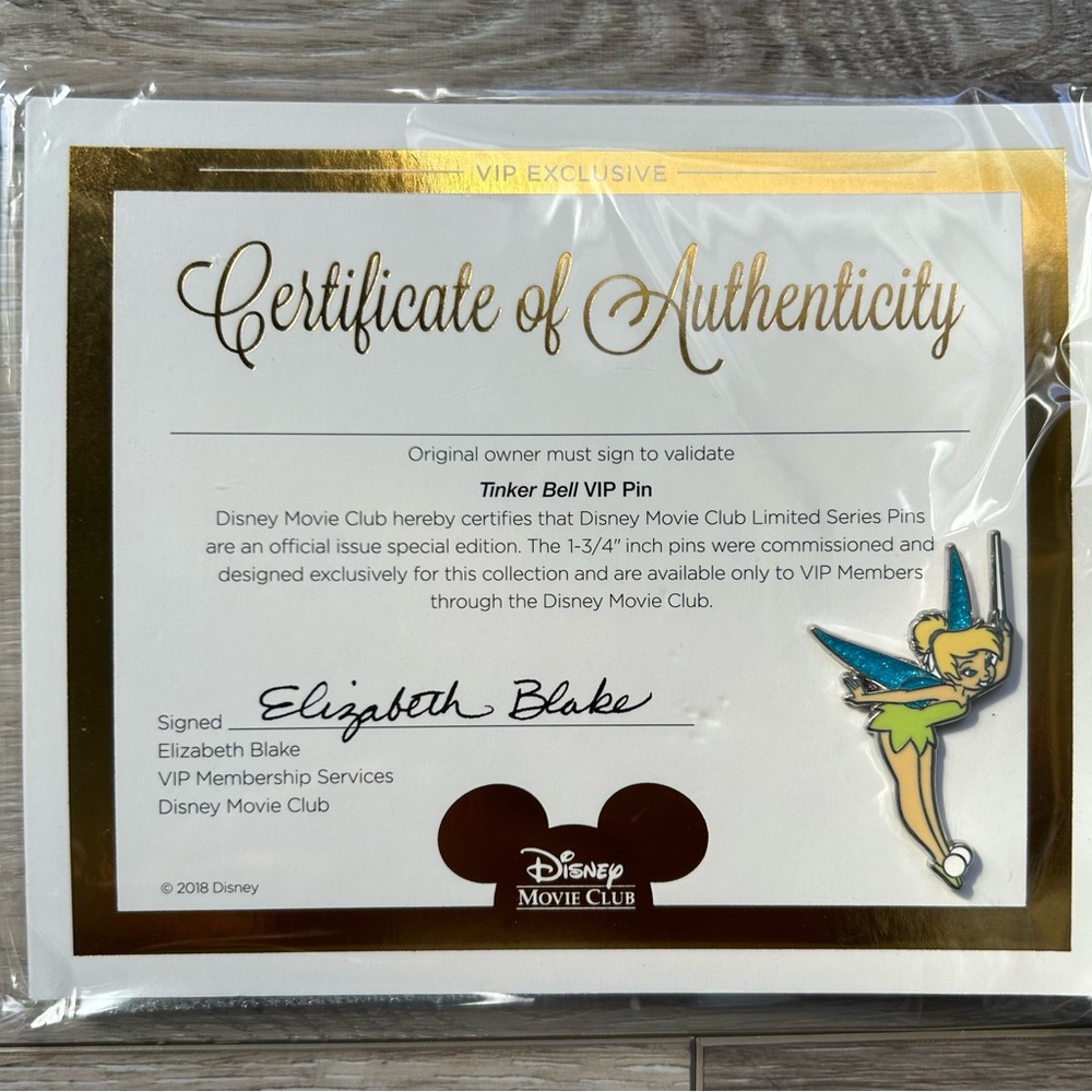 Disney Movie Club Exclusive Tinker Bell VIP Pin